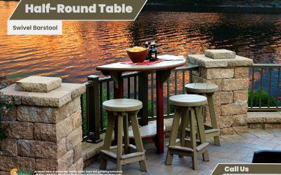 Half-Round Table and Swivel Barstool